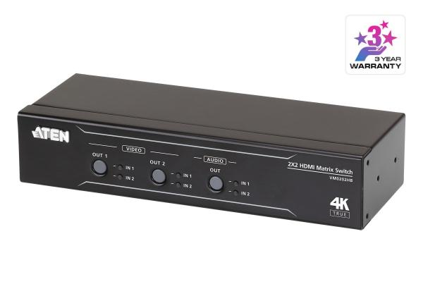 ATEN 2x2 port True 4K HDMI matrix přepínač s oddělením audia
