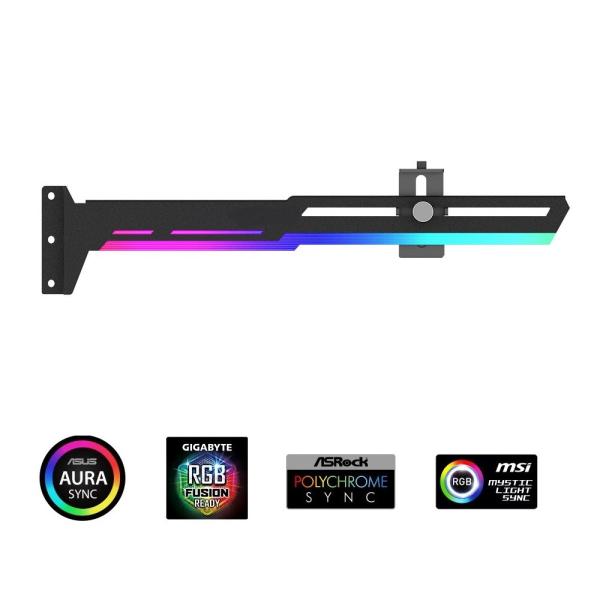1stCool Podpěra GPU Kovový držák ARGB,  černá