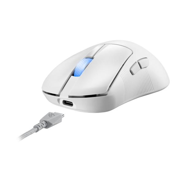 ASUS myš ROG Keris II Ace,  bezdrátová herní myš,  bílá7