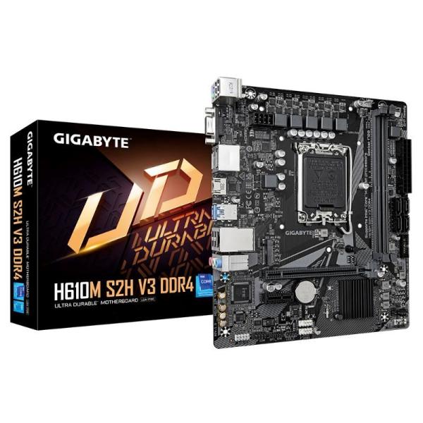GIGABYTE MB Sc LGA1700 H610M S2H V3 DDR4,  Intel H610,  2xDDR4,  2xDP,  1xHDMI,  1xVGA,  mATX