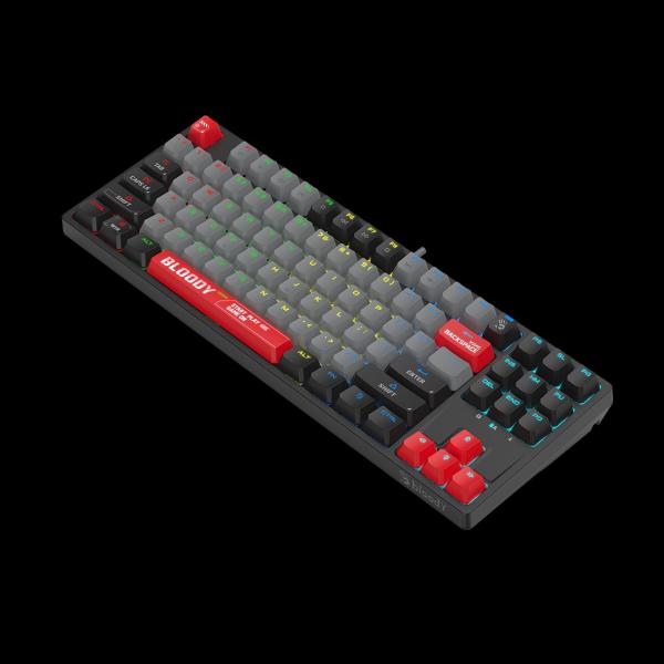 A4tech Bloody Klávesnice S87,  herní klávesnice,  mechanická,  drátová,  Red Switch,  CZ/ SK,  Černá1