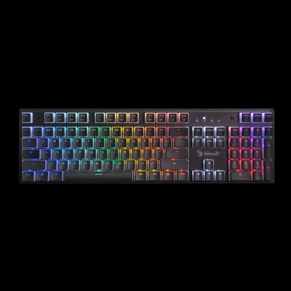 A4tech Bloody Podsvícená mechanická herní klávesnice S510R,  Blue Switch,  Pudding,  USB,  CZ,  černá