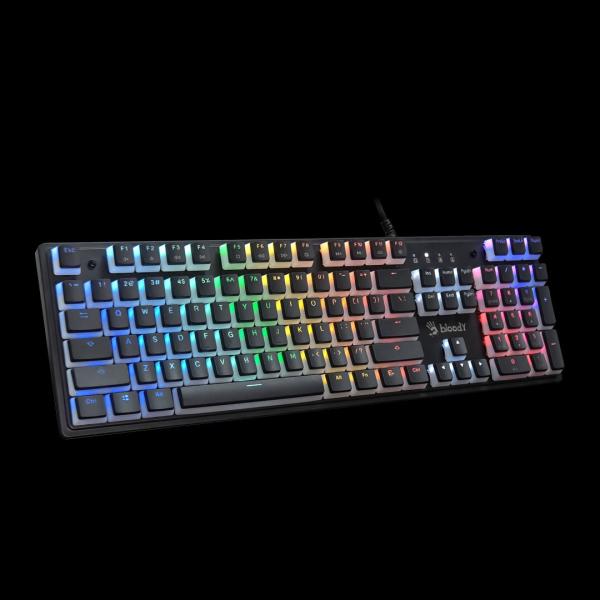 A4tech Bloody Podsvícená mechanická herní klávesnice S510R,  Blue Switch,  Pudding,  USB,  CZ,  černá1