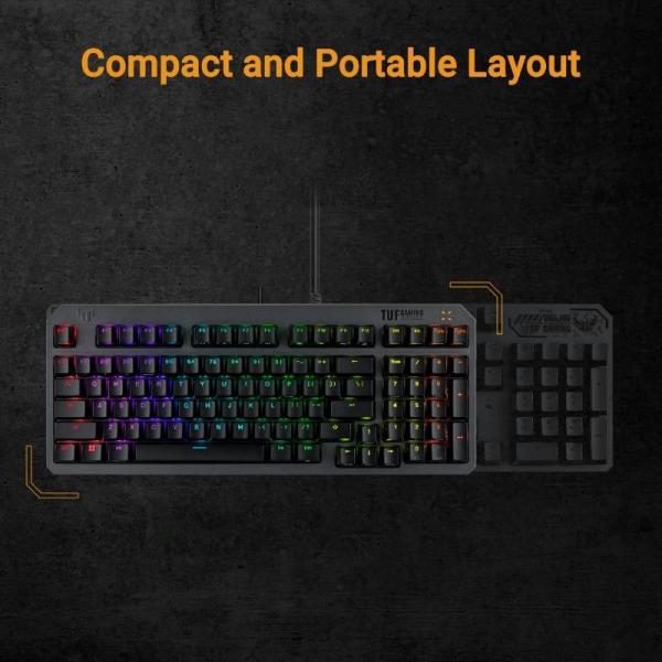 ASUS klávesnice TUF Gaming K3 GEN II,  mechanická,  CZ/ SK,  šedá4