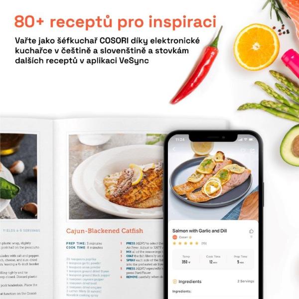 Cosori P651 PREMIUM II Chef edition 6, 2l horkovzdušná fritéza10