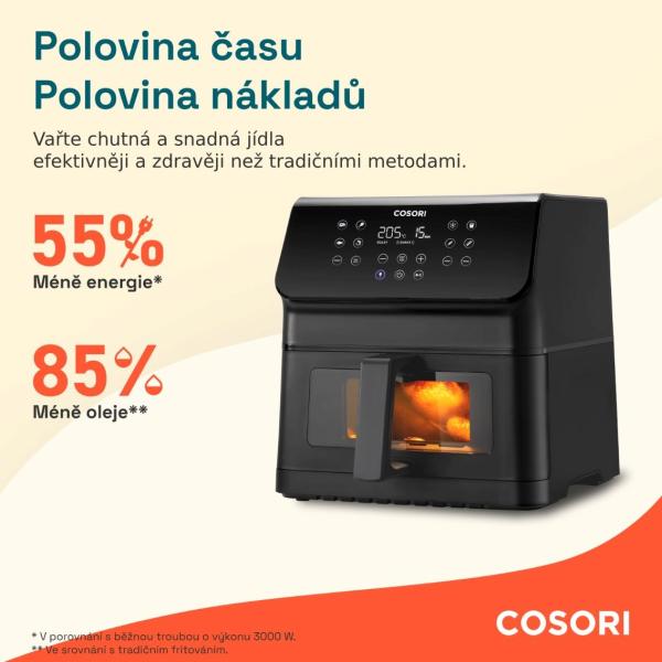 Cosori P653 PREMIUM II Plus Chef edition 6, 2l horkovzdušná fritéza,  černá5