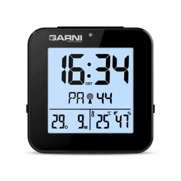 GARNI 138B - digitální budík s teploměrem a vlhkoměrem,  černá1
