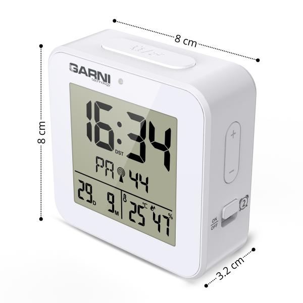 GARNI 138W - digitální budík s teploměrem a vlhkoměrem,  bílá2