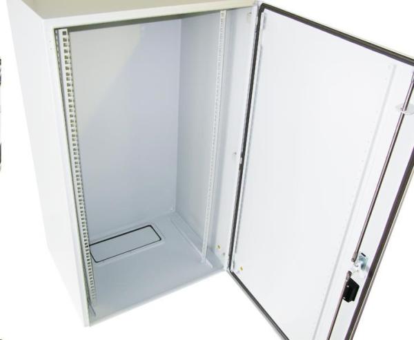 XtendLan 19" venkovní vodotěsný rozvaděč 20U 600x600,  krytí IP55,  nosnost 65kg,  3-bodový zámek,  šedý1