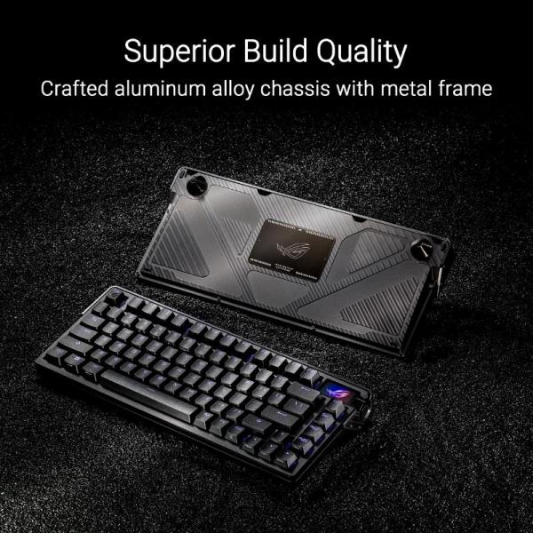 ASUS Klávesnice ROG Azoth Extreme,  Mechanická,  Bezdrátová BT,  RF 2.4GHz,  US,  černá8
