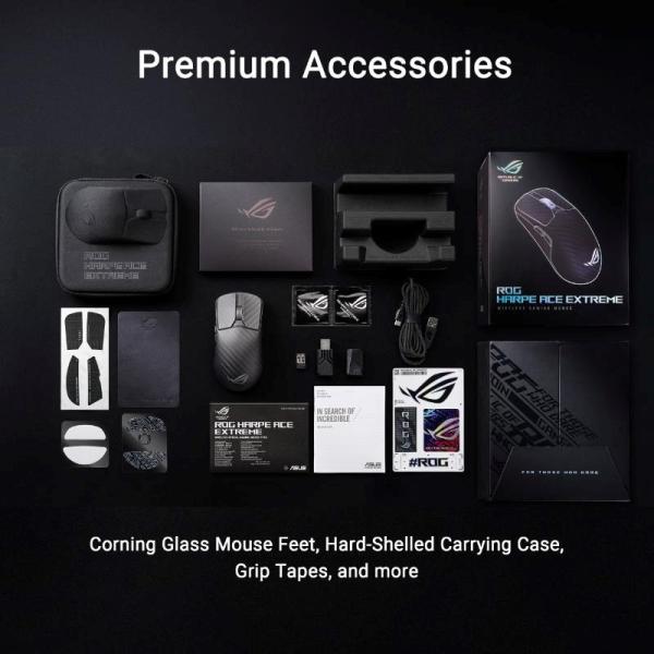 ASUS Herní myš ROG Harpe Ace Extreme,  Bezdrátová BT,  RF 2.4GHz,  černá12