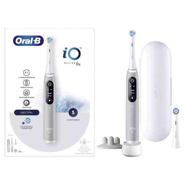 Oral-B iO Series 6s elektrický zubní kartáček,  časovač,  tlakový senzor,  5 programů,  aplikace Oral-B,  šedá1