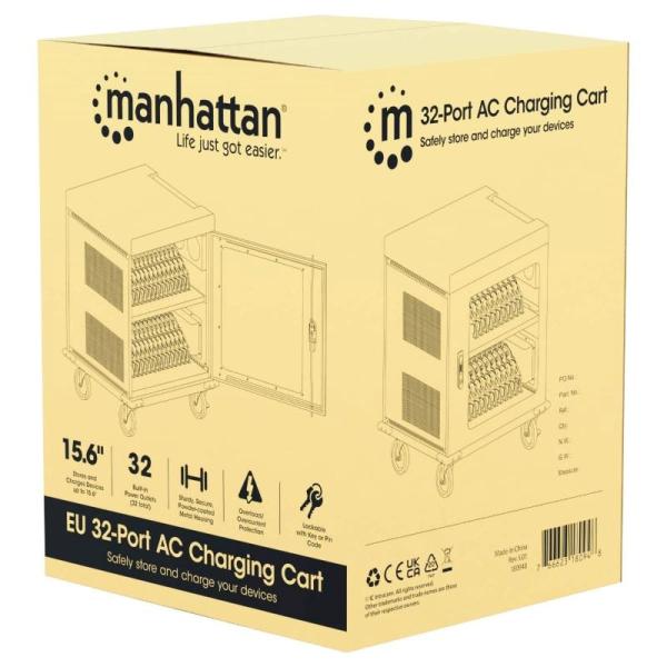 MANHATTAN nabíjecí vozík na notebooky - 32 míst,  32 portů,  Až 15, 6" - EU Zásuvka11