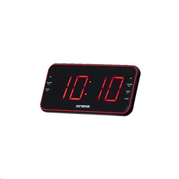 Orava radiobudík s velkým červeným LED displejem,  funkce SNOOZE,  SLEEP,  DIMMER,  nabíjení externího zařízení0