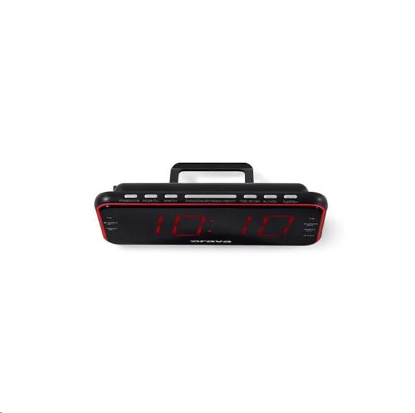 Orava radiobudík s velkým červeným LED displejem,  funkce SNOOZE,  SLEEP,  DIMMER,  nabíjení externího zařízení1