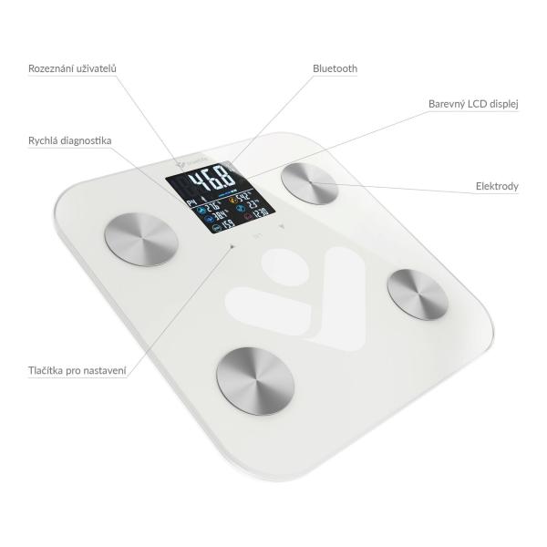 TrueLife FitShape S6 BT - Bioelektrická impedanční bluetooth váha - bílá8