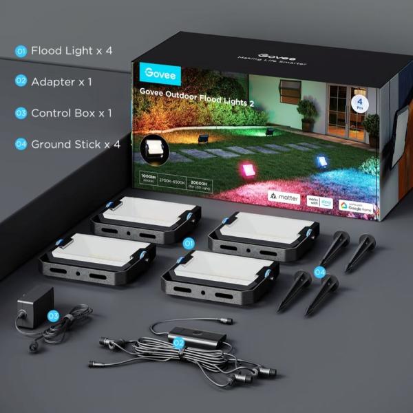 Govee Flood Lights 2 venkovní SMART LED světla 4ks8