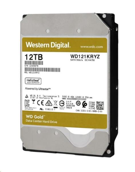 WD GOLD WD122KRYZ 12TB,  SATA III 3.5",  512MB 7200RPM,  255MB/ s,  CMR,  Enterprise2