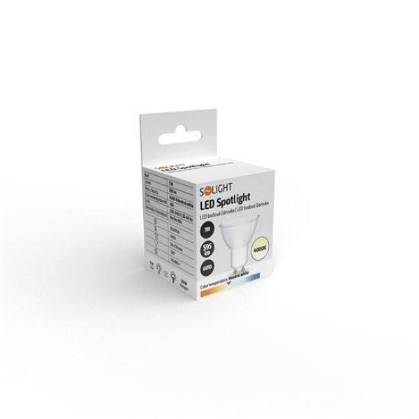 Solight LED žárovka,  bodová ,  7W,  GU10,  3000K,  595lm,  bílá1