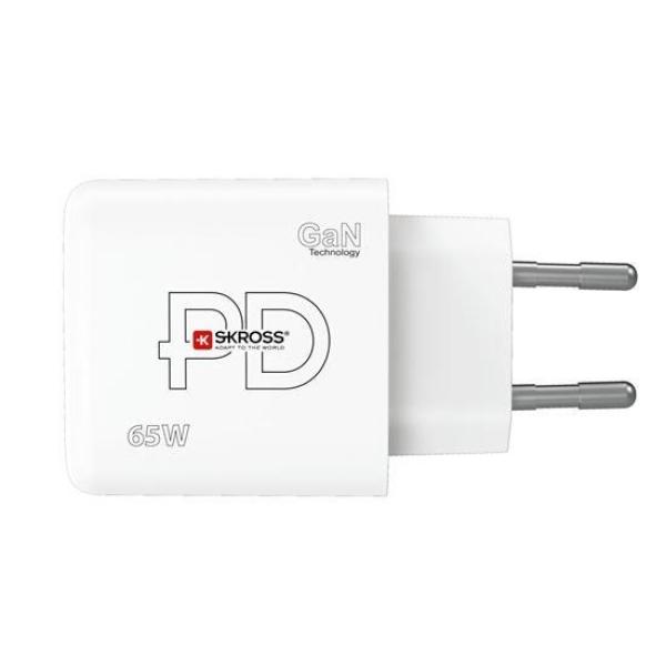 SKROSS USB A+C nabíjecí adaptér Power charger 65W GaN EU,  Power Delivery,  typ C3