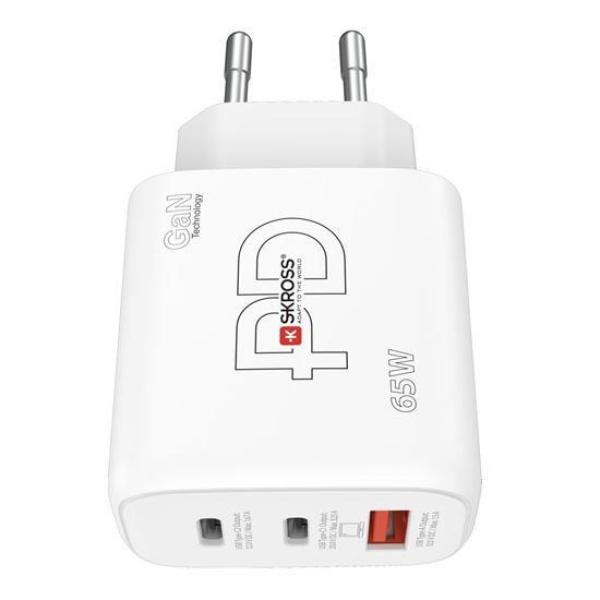 SKROSS USB A+C nabíjecí adaptér Power charger 65W GaN EU,  Power Delivery,  typ C4