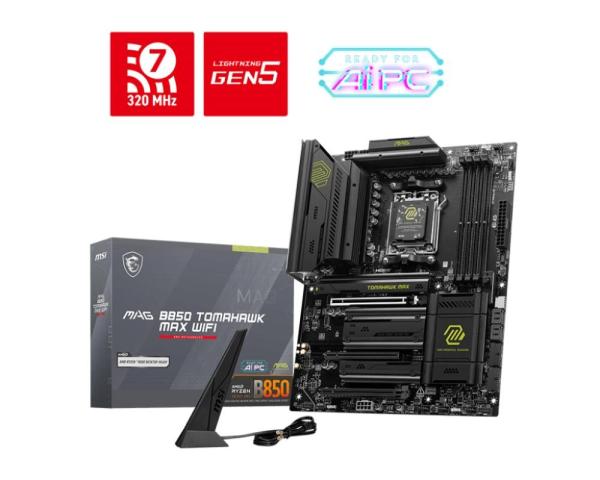 MSI MB Sc AM5 MAG B850 TOMAHAWK MAX WIFI,  AMD B850,  4xDDR5,  1xHDMI,  WiFi,  ATX