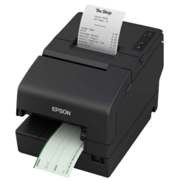 Epson TM-H6000VI,  cutter,  MICR,  USB,  RS232,  Ethernet,  OPOS,  white