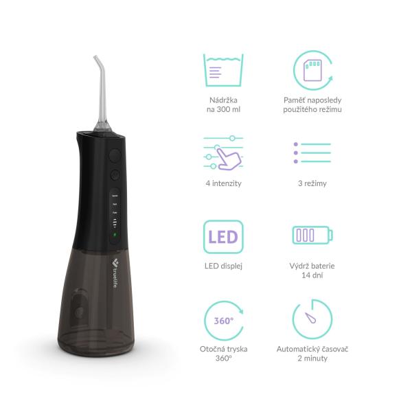 TrueLife AquaFloss Compact L100 Black - ústní sprcha5