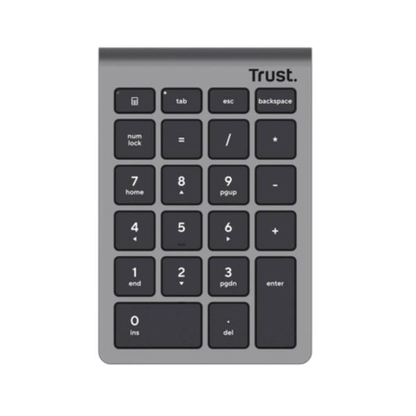 TRUST Numerická klávesnice Xalas,  Bezdrátová RF 2.4GHz,  šedá2