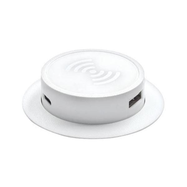 Solight bezdrátová 15W + USB A+C 20W PD výsuvná nabíječka,  bílá