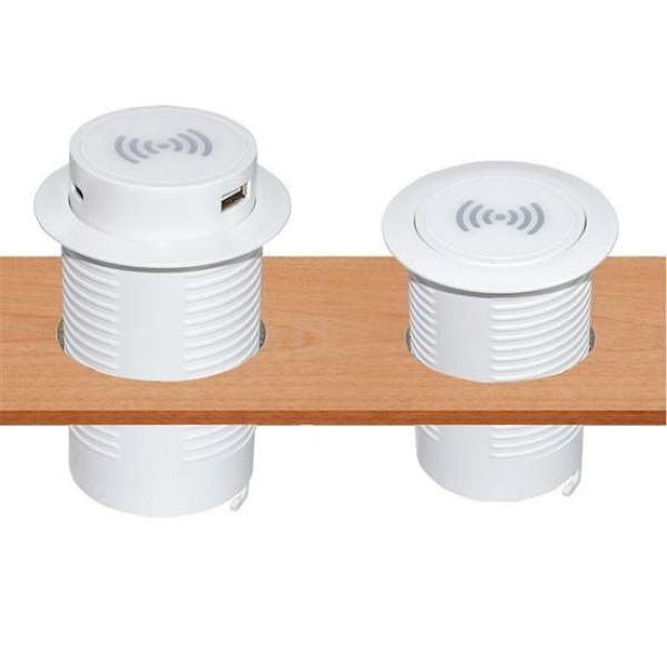 Solight bezdrátová 15W + USB A+C 20W PD výsuvná nabíječka,  bílá2