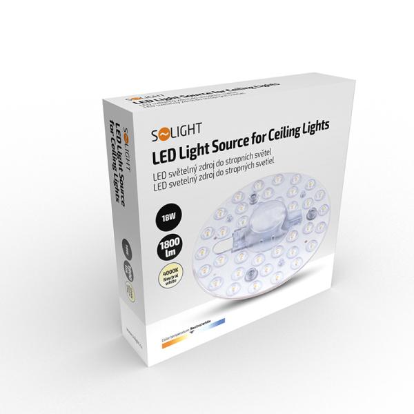 Solight LED světelný zdroj do stropních světel,  18W,  1800lm,  4000K,  155mm5