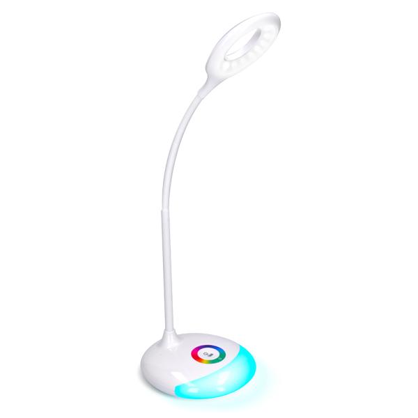 Solight LED stolní lampička nabíjecí,  5W,  RGB podsvícení,  stmívatelná,  USB napájení