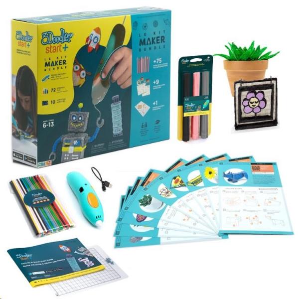 3Doodler 3D Pero Start+ Bundle + 147 náplní,  12 šablon,  9 karet aktivit,  podložka