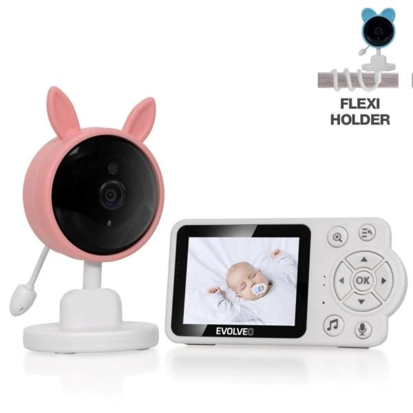 EVOLVEO Baby Monitor N3, detská videoopatrovateľka, ružová