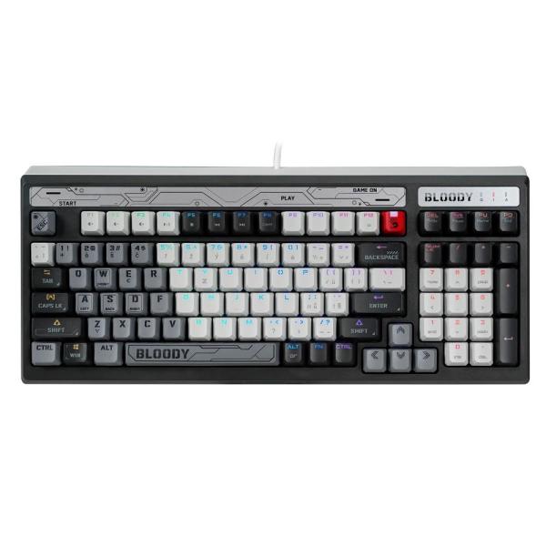 A4tech Bloody B950 podsvícená mechanická herní klávesnice RGB,  Brown Switch,  USB,  CZ,   šedá