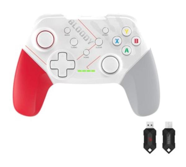 A4tech Bloody GPW50,  gamepad,  Dual mode 2, 4G+USB,  bílá