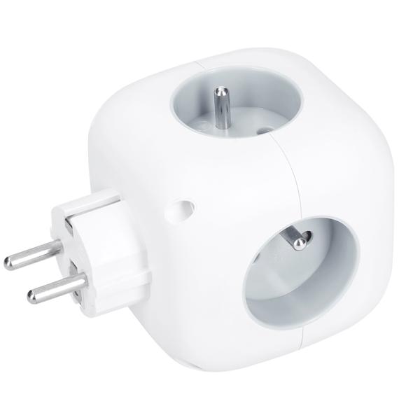 Solight rozbočka kostka,  3x 16A + USB A+C,  bílá,  vypínač2
