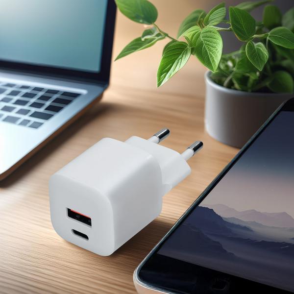 Solight USB-C + USB-A fast charger GaN 20W PD0