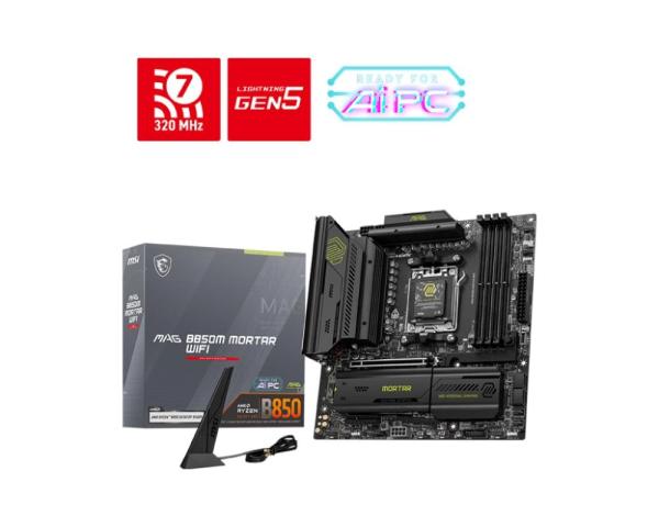 MSI MB Sc AM5 MAG B850M MORTAR WIFI,  AMD B850,  4xDDR5,  1xHDMI,  WiFi,  mATX