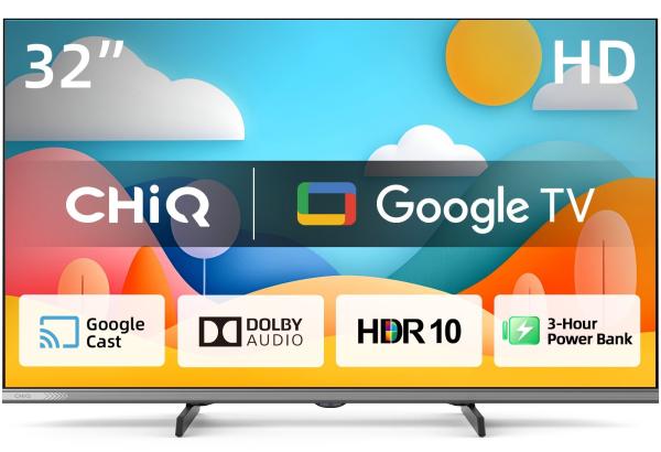 CHiQ L32M9PD TV 32" Powerbank,  HD,  smart,  Google TV,  Dolby Audio,  dbx-tv,  HDR 101
