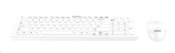 MSI set klávesnice a myši SK9626W,  drátová,  CZ/ SK lokalizace,  bílá