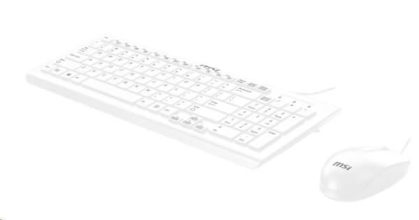 MSI set klávesnice a myši SK9626W,  drátová,  CZ/ SK lokalizace,  bílá2