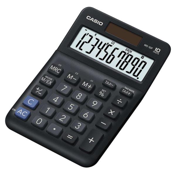 CASIO kalkulačka MS 10 F,  černá,  stolní,  desetimístná