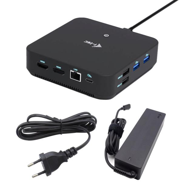 i-tec USB-C DP Dual HDMI Docking Station, Power Delivery 100W + i-tec Universal Charger 100W