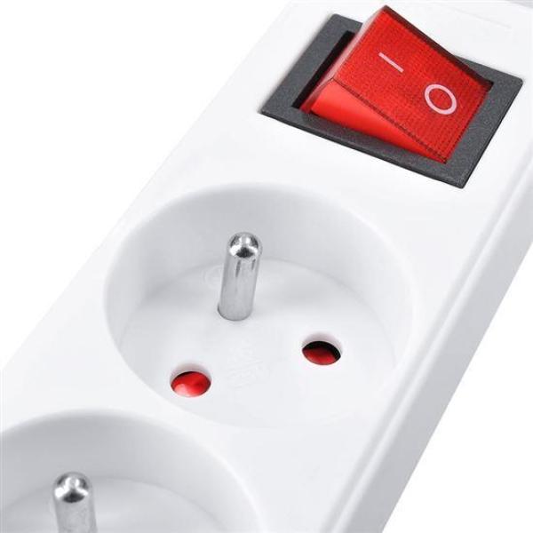 Solight prodlužovací přívod 5m,  3 zásuvky,  vypínač,  16A/ 3680W,  PVC,  bílý3
