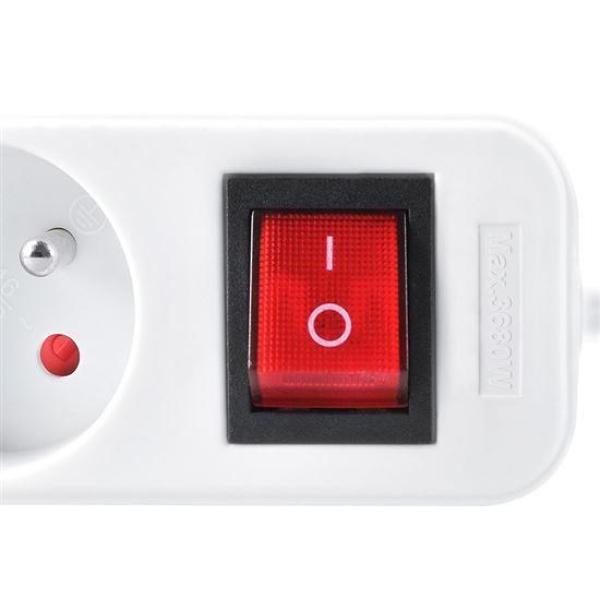 Solight prodlužovací přívod 3m,  6 zásuvek,  vypínač,  16A/ 3680W,  PVC,  bílý1