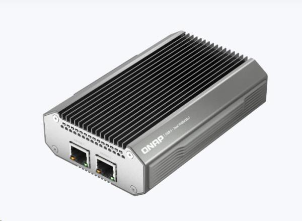 QNAP QNA-UC10G2T adaptér USB-C/ Thunderbolt 4 na 2x 10GBASE-T (2x10GbE, 1xUSB-C4/ TB4, fanless)