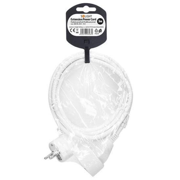 Solight prodlužovací přívod 3m,  1 zásuvka,  16A/ 3680W,  PVC,  bílý3