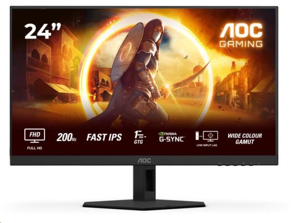 AOC Gaming/ 24G4HRE/ 23, 8"/ IPS/ FHD/ 200Hz/ 0, 5ms/ Black/ 3R